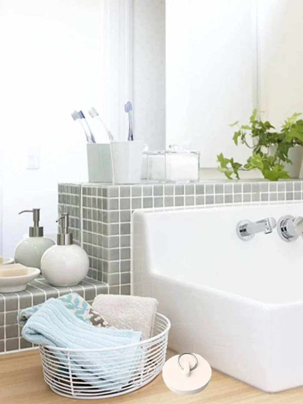 Bath Tub Drain Stoppers, 4 Pieces Sink Bathtub Plug Rubber Kitchen Bathroom Laun